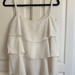 Elegant White Layered Women's Top